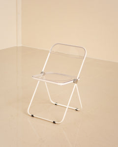 Chaise "Plia" blanche par Giancarlo Piretti pour Castelli Anonima 70's