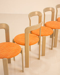 6 chairs by Bruno Rey for Dietiker 70's (orange)