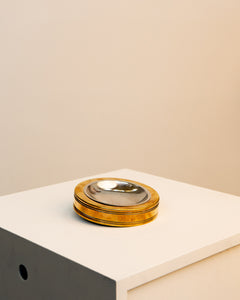 Circular pocket tray in silver metal and brass 60's
