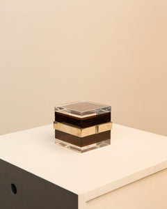 Cubic box in acrylic glass and chrome by Alessandro Albrizzi 70's