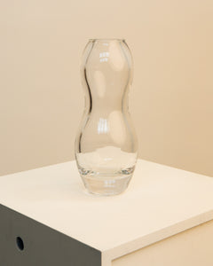 Grand vase en verre de murano transparent 70's