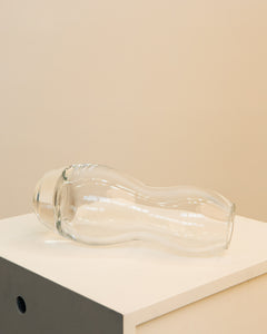 Grand vase en verre de murano transparent 70's