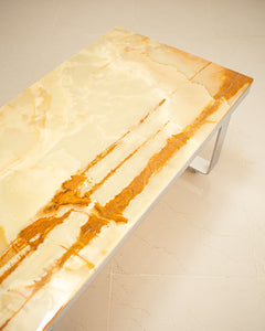 Table basse en onyx marbre 70's