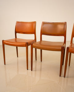 Set of 4 "80" chairs by Niels Otto Møller 60's