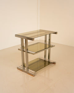 3-level console in smoked glass 70's