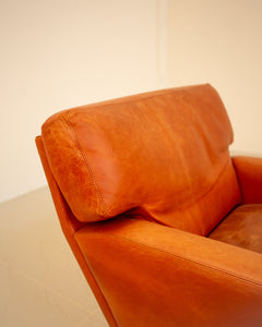 Paire de fauteuils "Mid-Century" cognac 60's