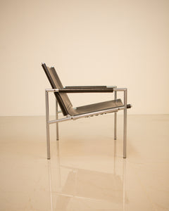 "SZ02" black leather armchair by Martin Visser for Spectrum 90's