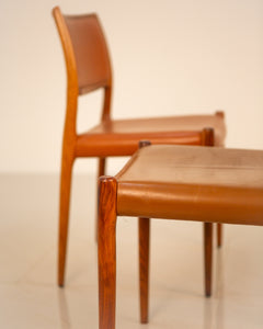 4 chaises "80" par Niels Otto Møller 60's
