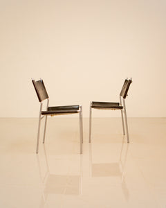 4 chaises "SE06" cuir par Martin Visser pour Spectrum 60's