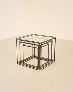 Graphic "Isosceles" nesting tables by Max Sauze for Arrow 70's