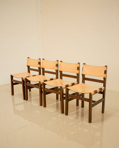 Set of 4 wooden chairs for Maison Regain 70's