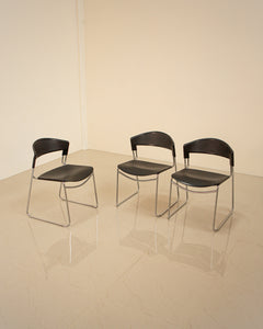 Pair of "Assisa" chairs by Paolo Favaretto for Press Italy 80's