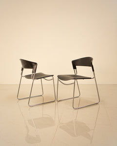 Pair of "Assisa" chairs by Paolo Favaretto for Press Italy 80's