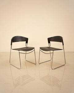 Pair of "Assisa" chairs by Paolo Favaretto for Press Italy 80's