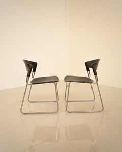 Pair of "Assisa" chairs by Paolo Favaretto for Press Italy 80's