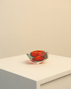 Red "Diamond" ashtray by Flavio Poli 60's