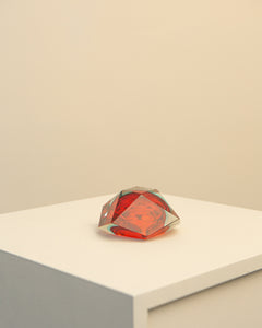 Red "Diamond" ashtray by Flavio Poli 60's