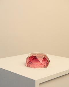 Pink "Diamond" ashtray in murano glass by Flavio Poli for Seguso 60's