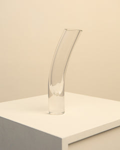 80's curved crystal vase