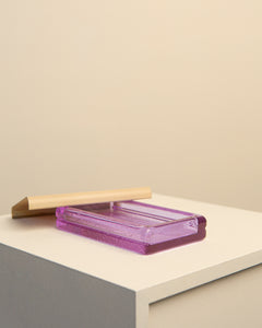 Boîte à cigarettes en cristal violet pressé par Joe Colombo pour Arnolfo Di Cambio 60's
