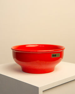 Corbeille en céramique rouge par SIC Artistiche 70's