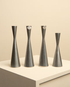 Set de quatre bougeoirs en métal chromé par Erika Pekkari 90's