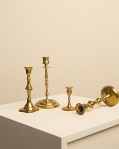 Quartet of 60's brass candlesticks