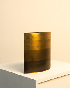 Vase/candleholder in brass and bronze by Michael Aram 80's