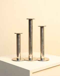 Triptych of Italian metal candlesticks 80's