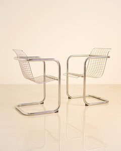 Set de 4 chaises en métal DLG Gastone Rinaldi 80's