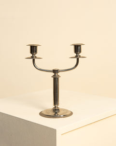 Italian "Duo" candle holder in silver metal 60's