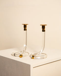 Pair of Lucite candlesticks by Dorothy Thorpe 70's