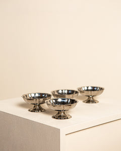 Set of 4 70's stainless steel ice cream cups
