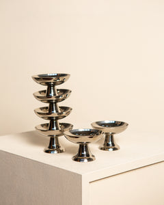 Set of 6 "Modernist" metal ice cream cups 80's