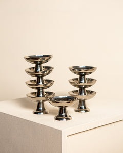 Set of 8 "Modernist" metal ice cream cups 80's