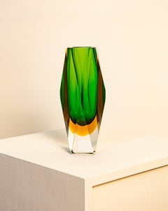 Vase "Diamant" Perroquet par Flavio Poli pour Seguso 60's