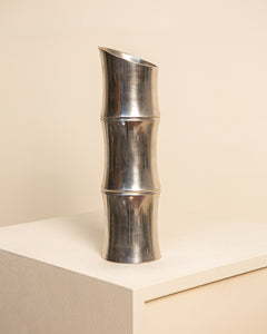 Cast aluminum vase "Bamboo" 80's