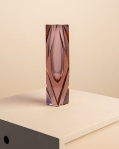 Grand vase "Diamant" mauve par Flavio Poli pour Seguso 70's