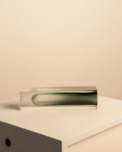 Vase "Carré" noir par Flavio Poli pour Seguso 70's