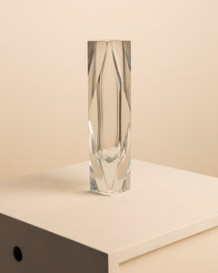 Large transparent "Diamond" vase by Flavio Poli for Seguso 70's