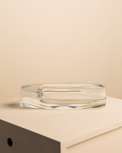 Large transparent "Diamond" vase by Flavio Poli for Seguso 70's