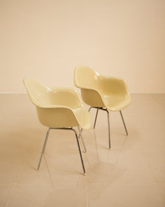 Pair of Herman Miller DAX armchairs by Charles &amp; Ray Eames 70's