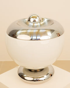 Large lamp in opaline and chrome 70's