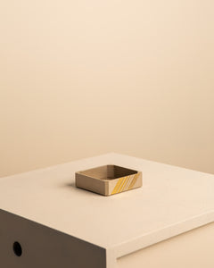 Square ashtray in steel and brass 70's